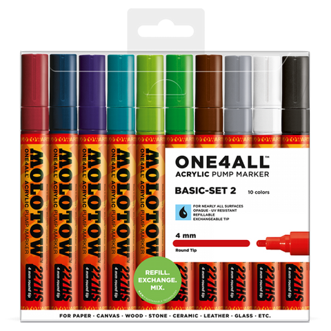 Pack 10 rotuladores acrílicos ONE4ALL 227HS Basic-Set 2